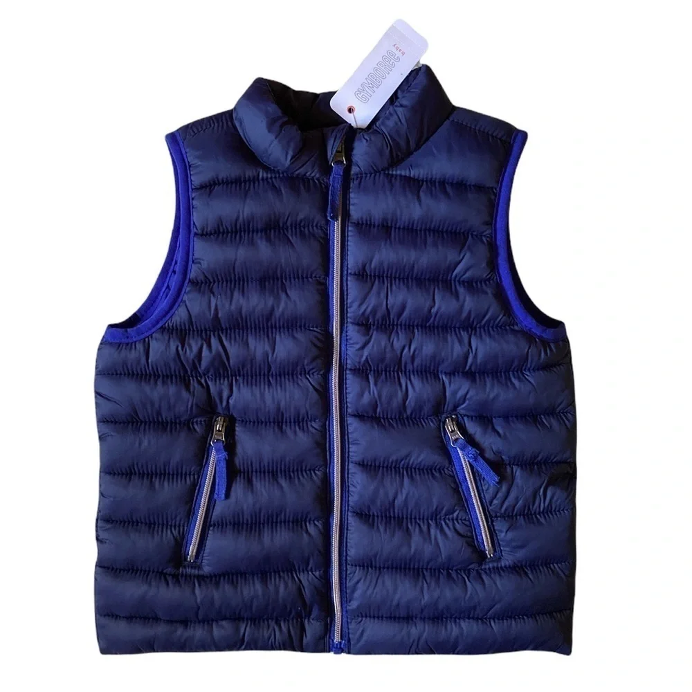 Gymboree dark blue lightweight zip front puffer vest